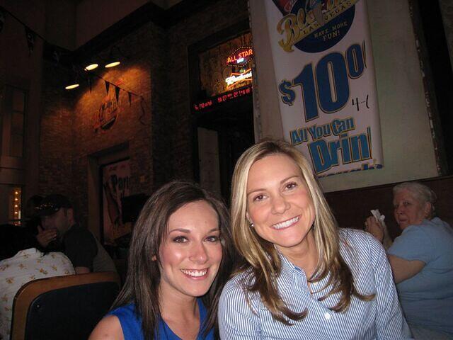 Lori and the worst waitress in a cheer leading outfit