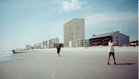 playing on the beach